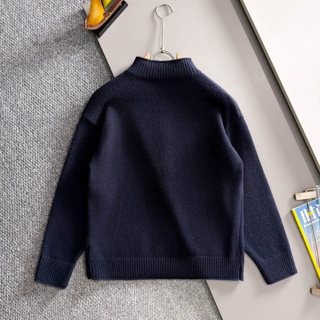 New Men's Mock Neck Zip Knit Cardigan MJ1326102703